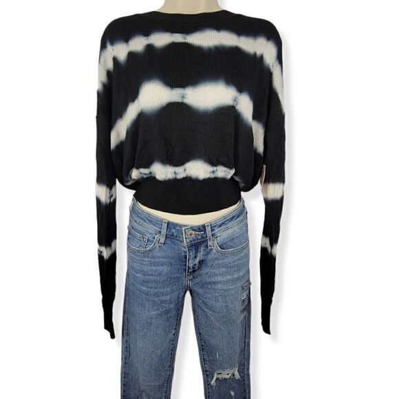 Crave Fame Black Tie Dye Light Knit Sweater XL Junior - Picture 1 of 4